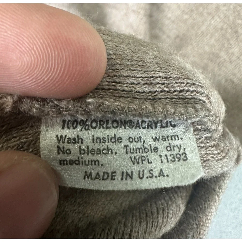 Jantzen Sweater Mens Large‎ Taupe Brown Vintage 80s Knit Eclectic Grandpa USA